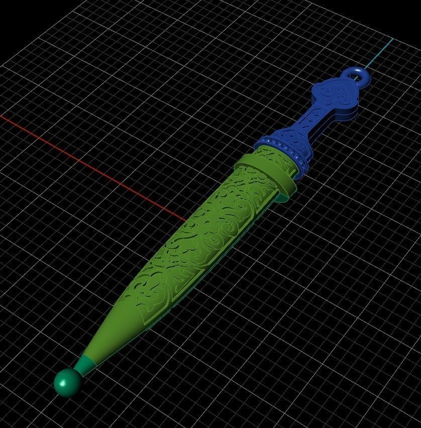 Dagger in sheath  3D print model_5