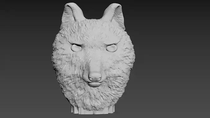 Wolf High poly 3D print model head