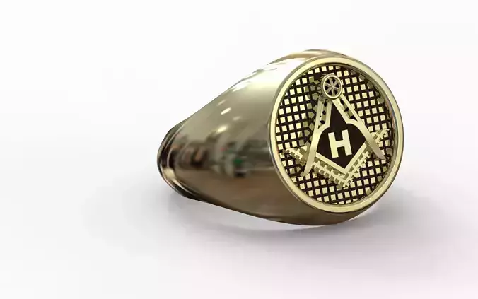 Masonic-Ring gold masonic signet ring 3D print model