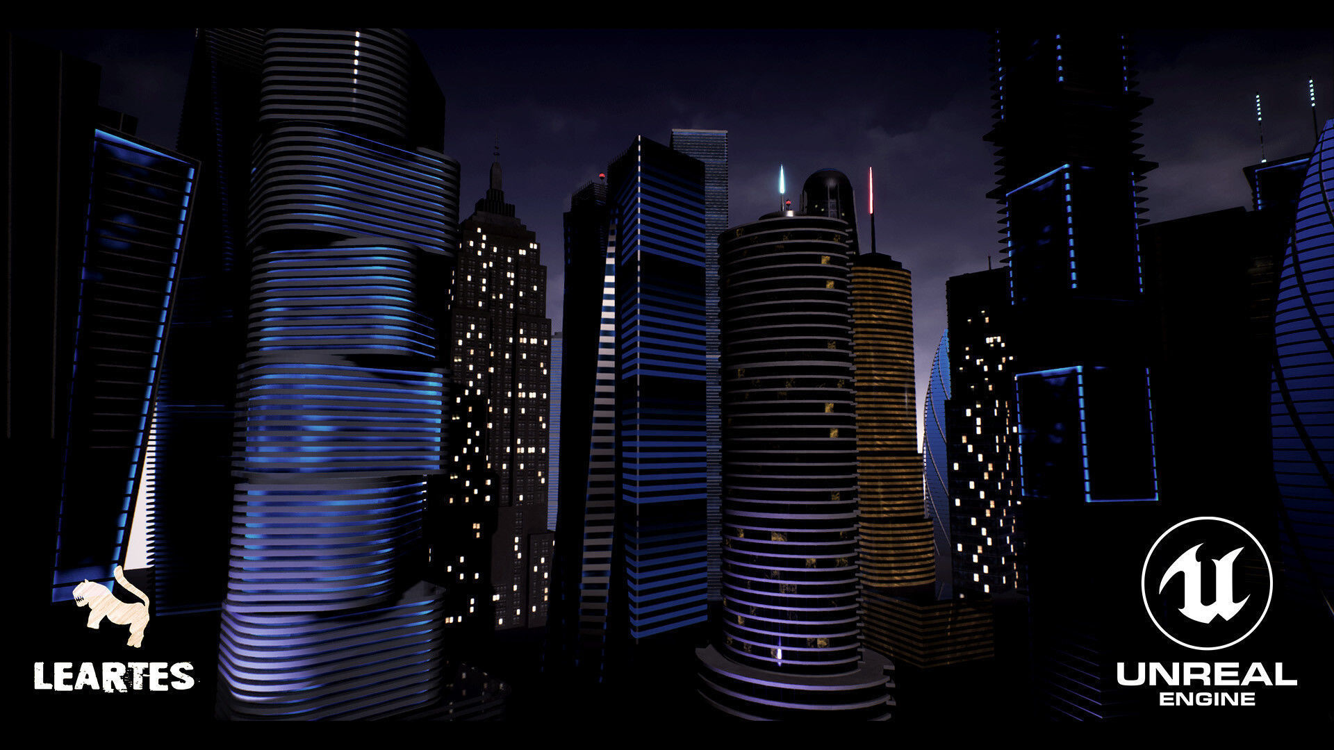SkyScrapers High Rise Buildings Modular Asset Pack Low-poly 3D model_6