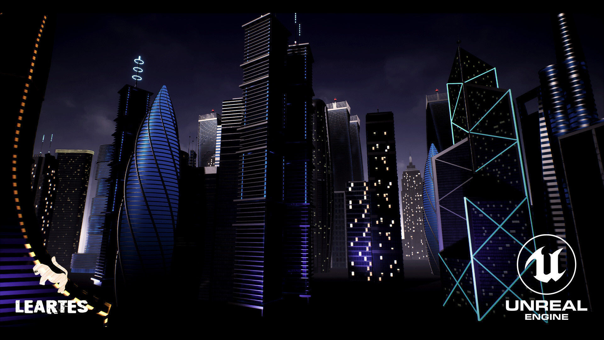 SkyScrapers High Rise Buildings Modular Asset Pack Low-poly 3D model_3