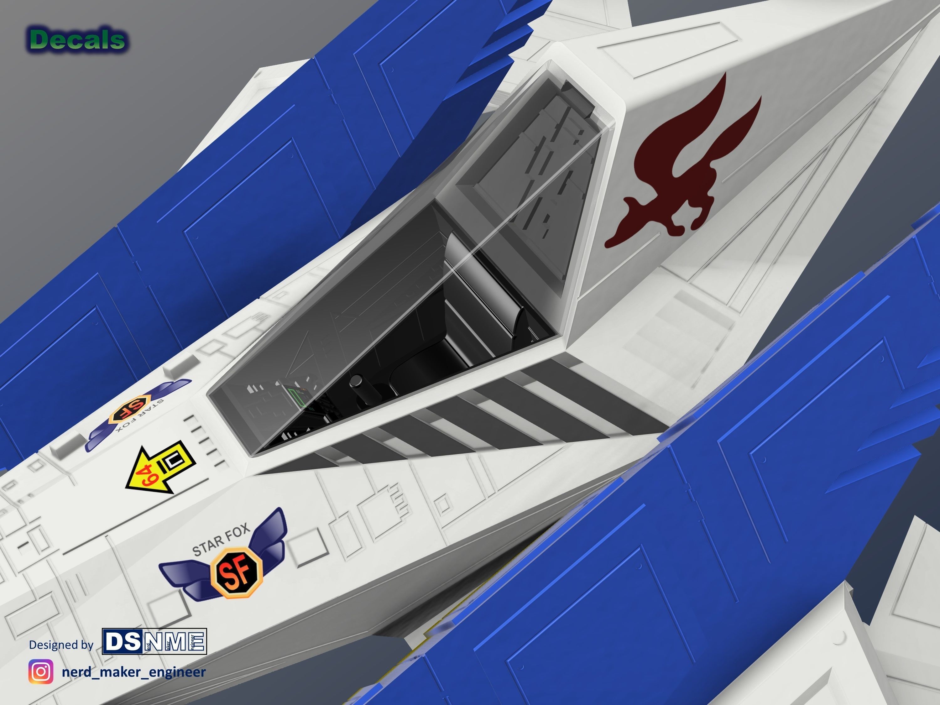 STAR FOX 64 - Lylat Wars -  Arwing -  3D print model_63