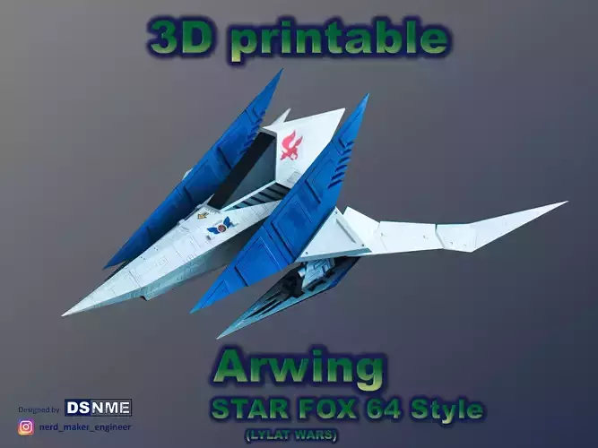 STAR FOX 64 - Lylat Wars -  Arwing -  3D print model