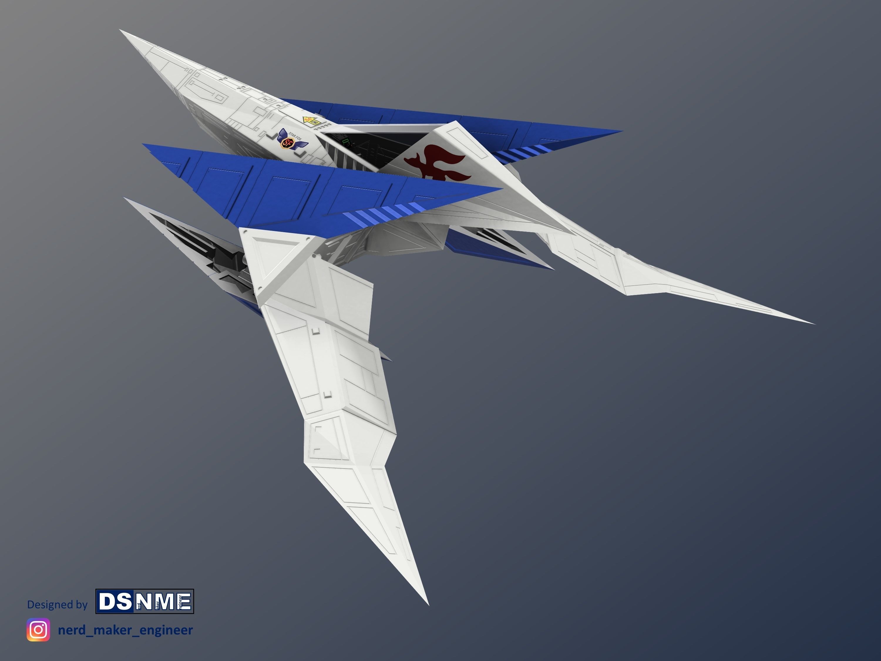 STAR FOX 64 - Lylat Wars -  Arwing -  3D print model_50