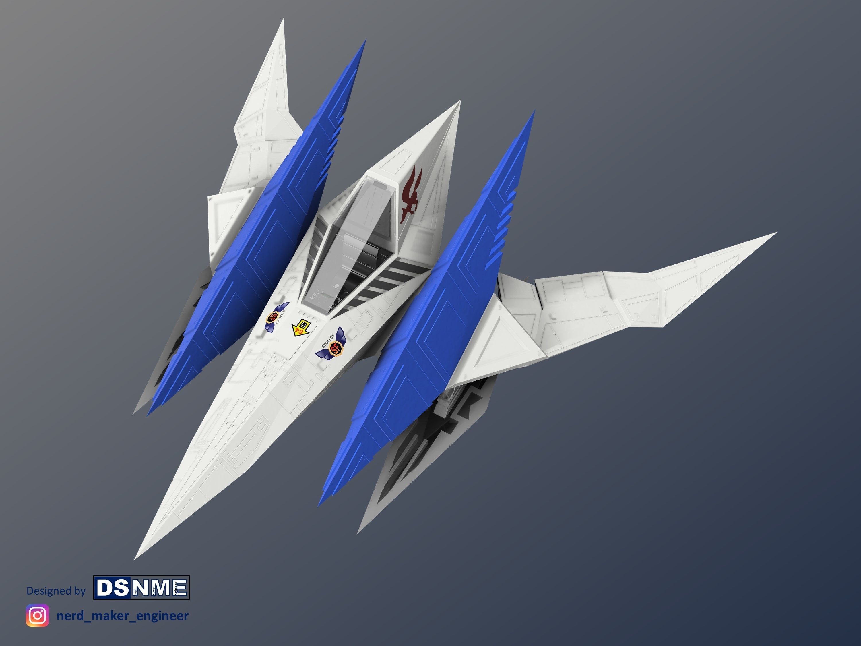 STAR FOX 64 - Lylat Wars -  Arwing -  3D print model_56