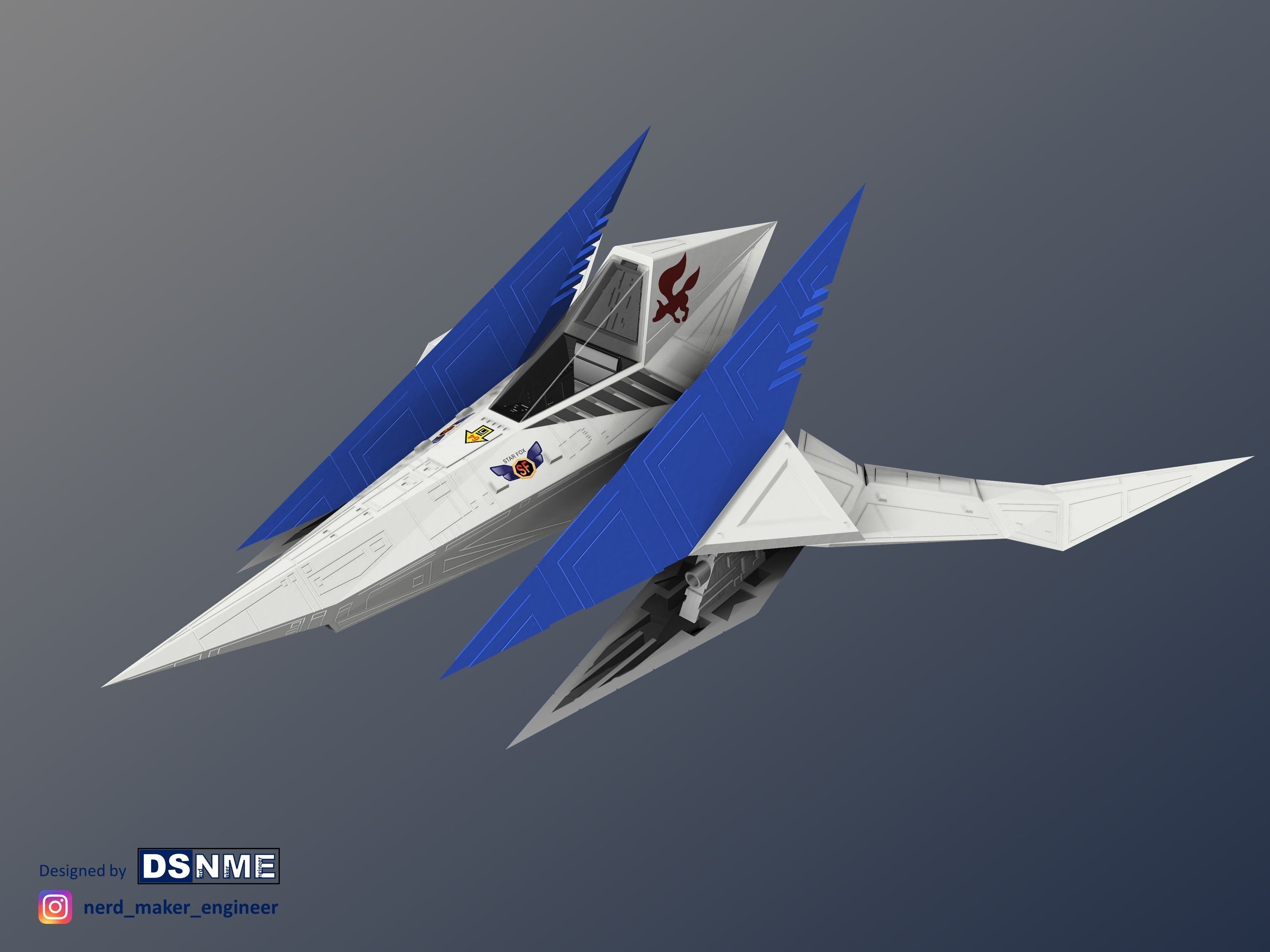 STAR FOX 64 - Lylat Wars -  Arwing -  3D print model_48