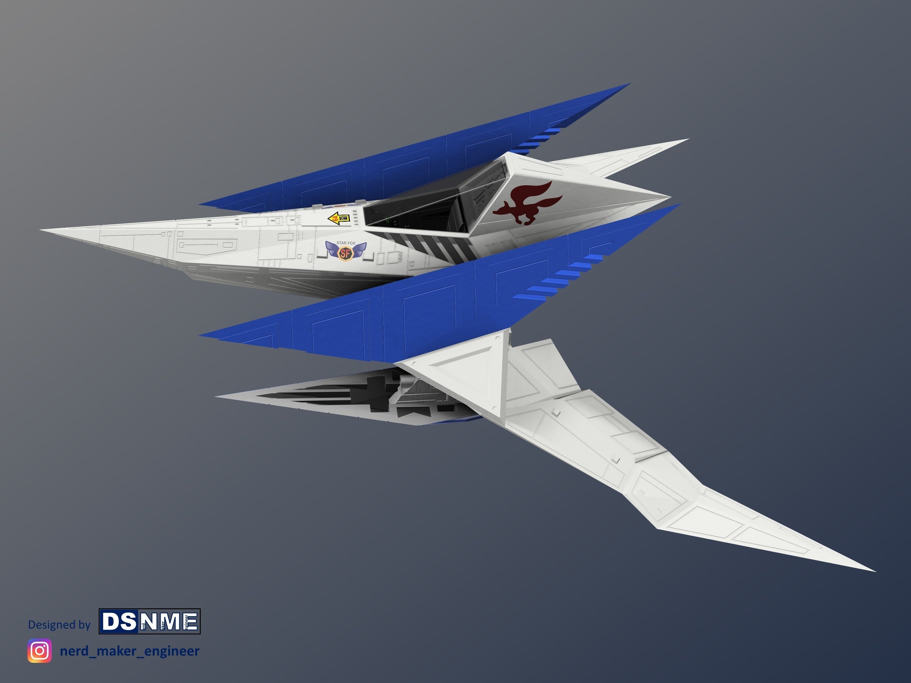 STAR FOX 64 - Lylat Wars -  Arwing -  3D print model_51