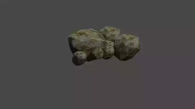 Low poly stone rock