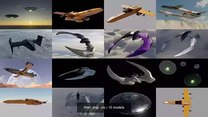 Alien ship  ufo 3D Model Collection