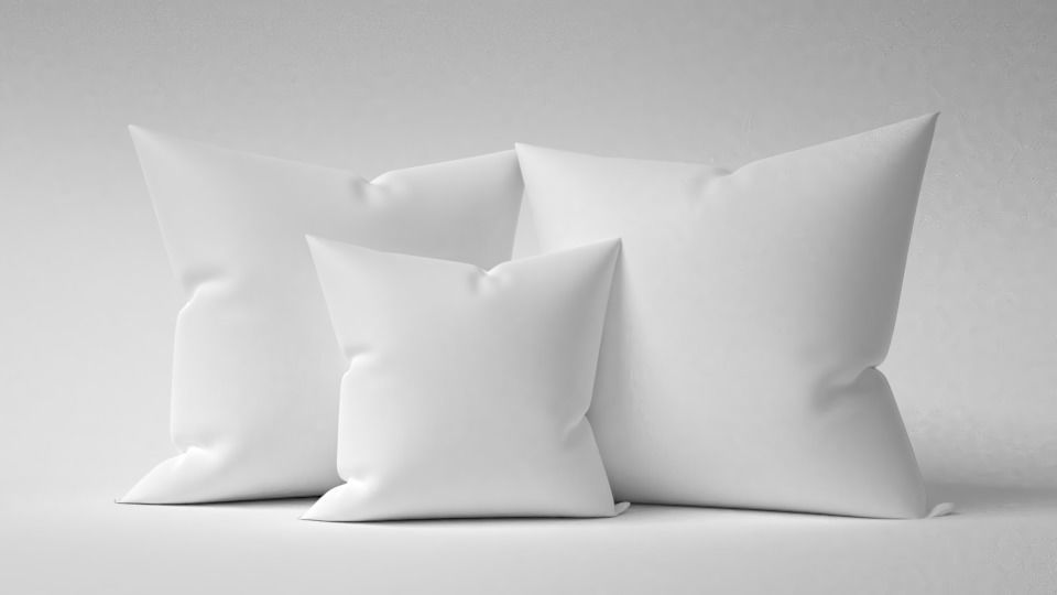 Pillow 3D Model three pillows 3D model_1