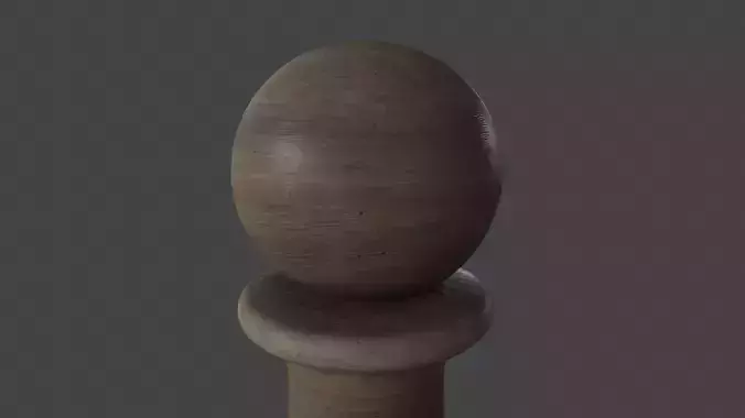 CHES-022 Wooden Pawn 3D model