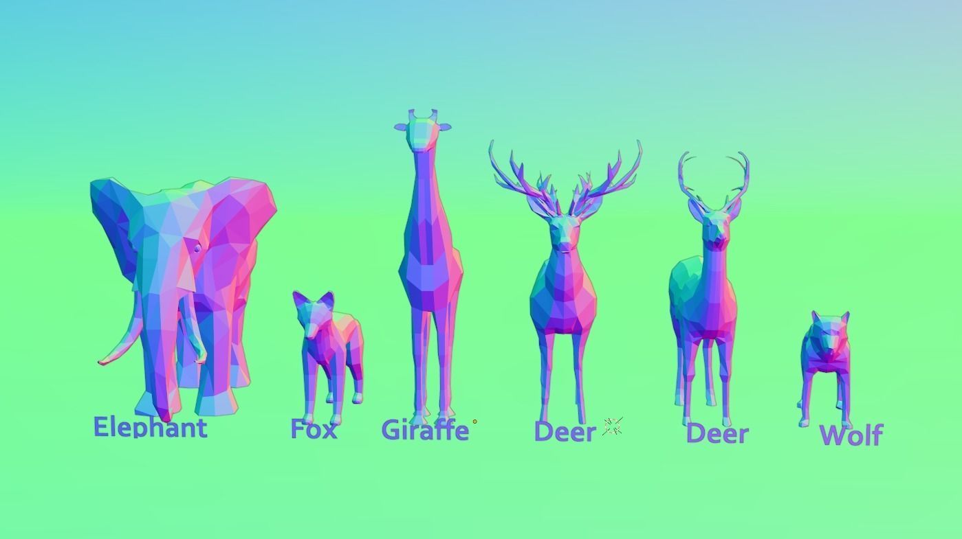 Low-Poly Animals 3D Models Low-poly 3D model_2