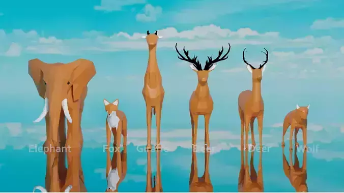 Low-Poly Animals 3D Models