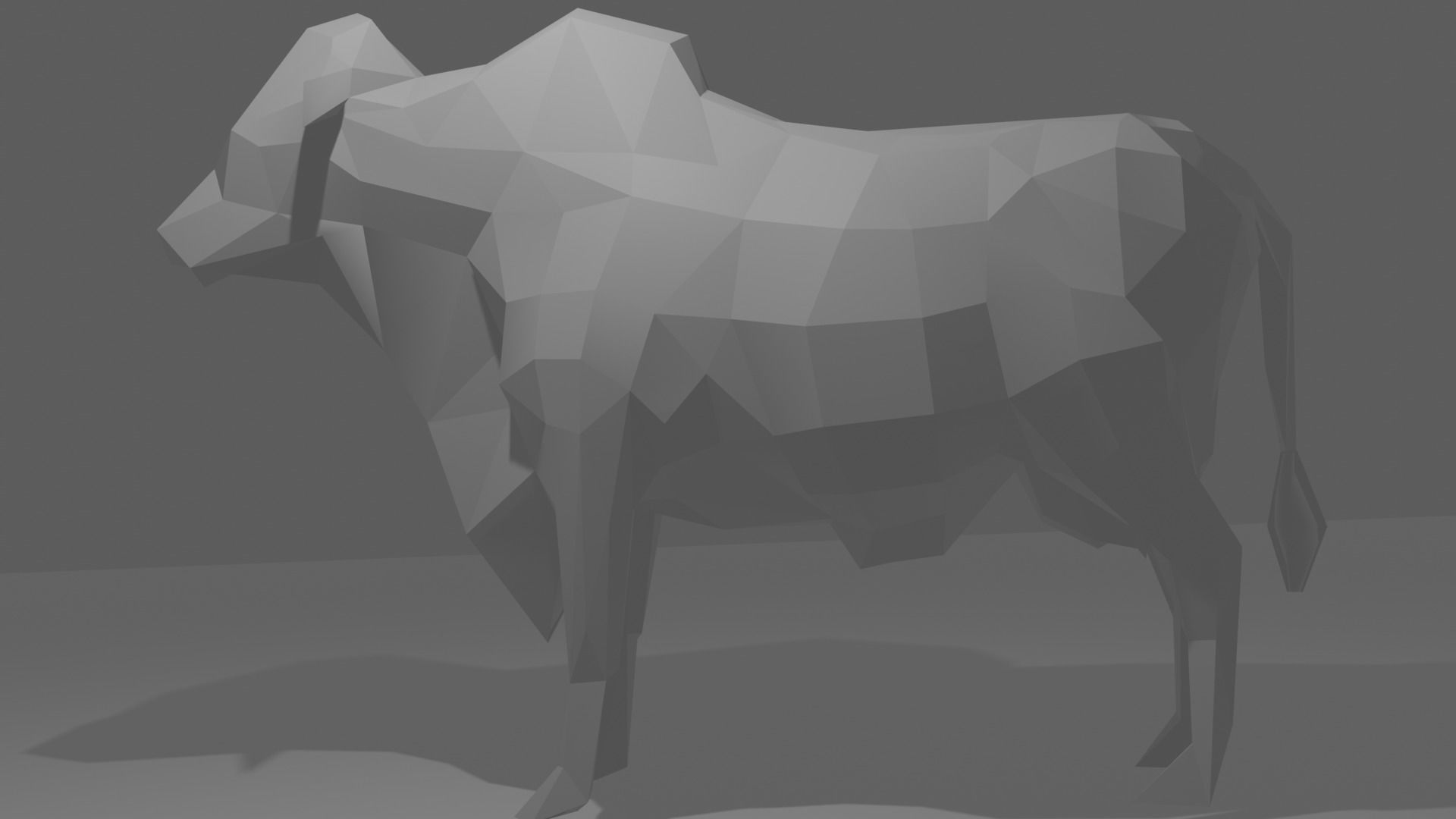 Brahman Cow Low Poly Rigged Low-poly 3D model_2