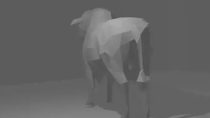 Brahman Cow Low Poly Rigged
