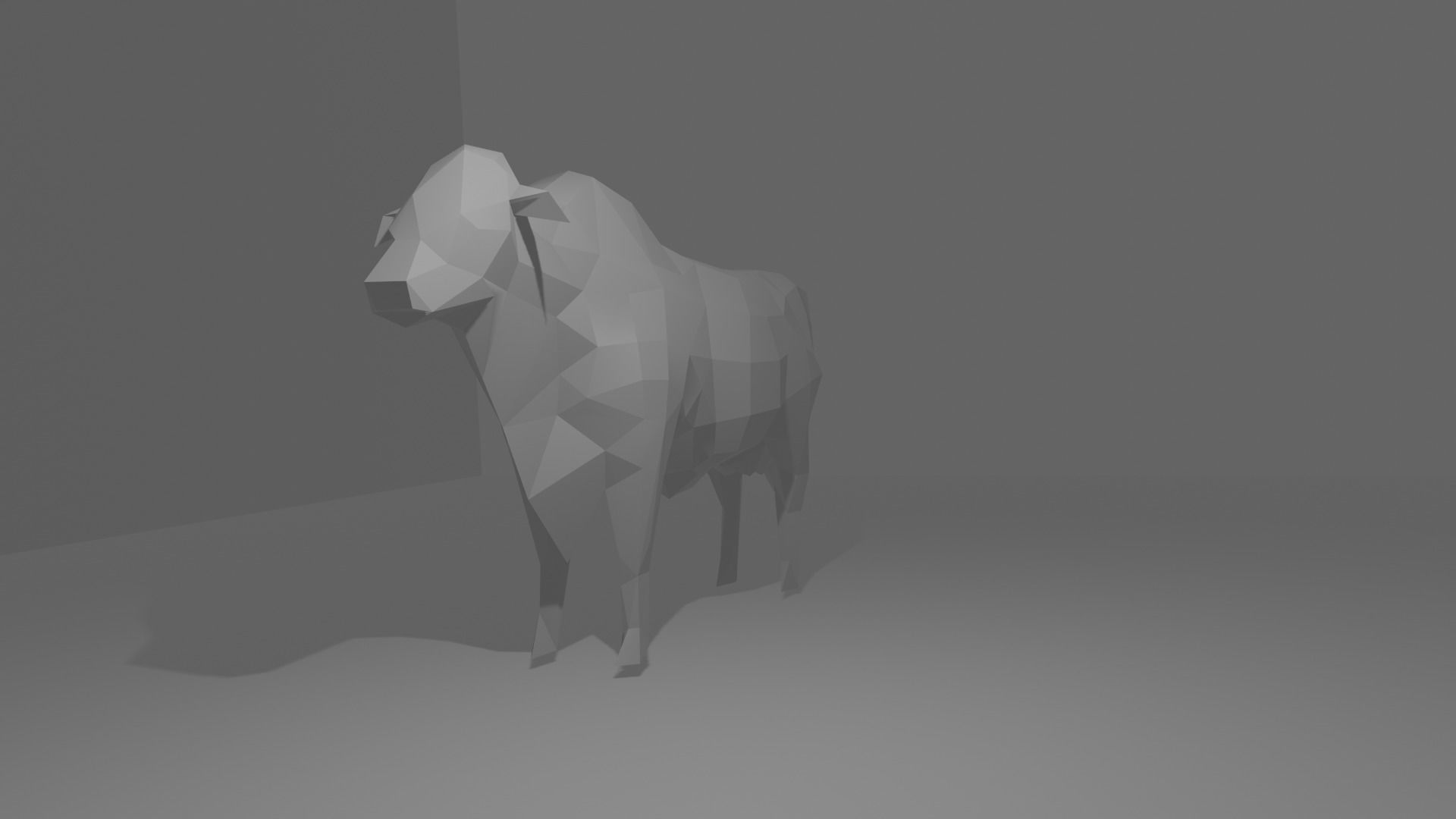 Brahman Cow Low Poly Rigged Low-poly 3D model_1