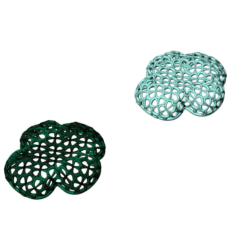 Wireframe  Flowers Cross Charm Pendant 3D print model_7