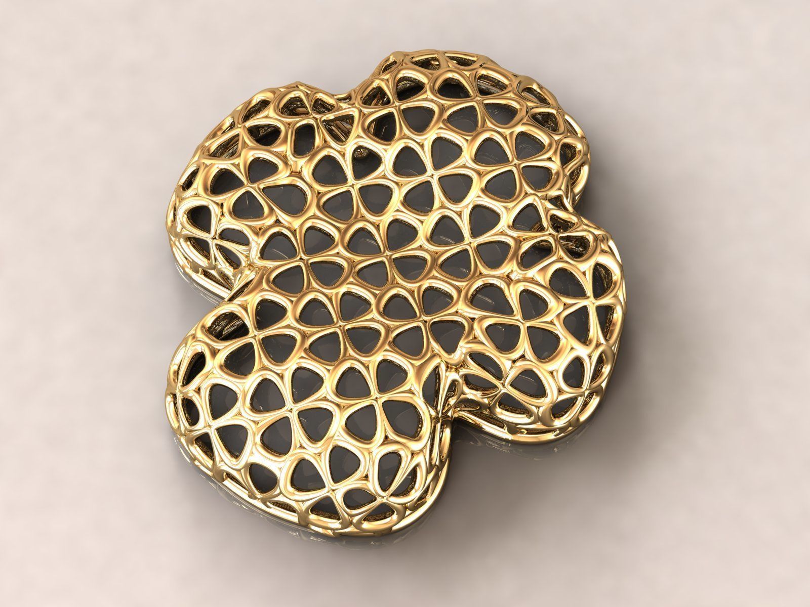 Wireframe  Flowers Cross Charm Pendant 3D print model_2