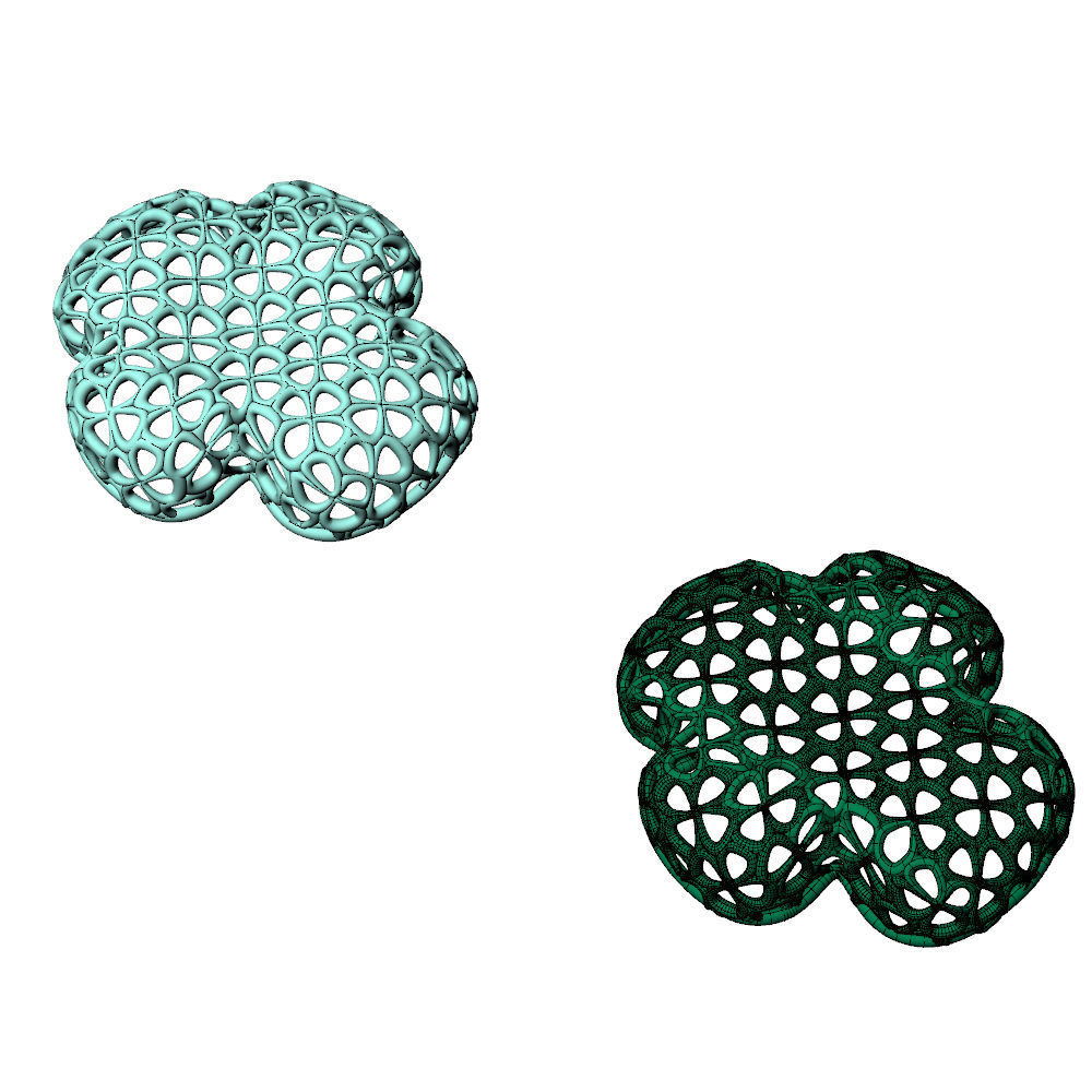 Wireframe  Flowers Cross Charm Pendant 3D print model_5