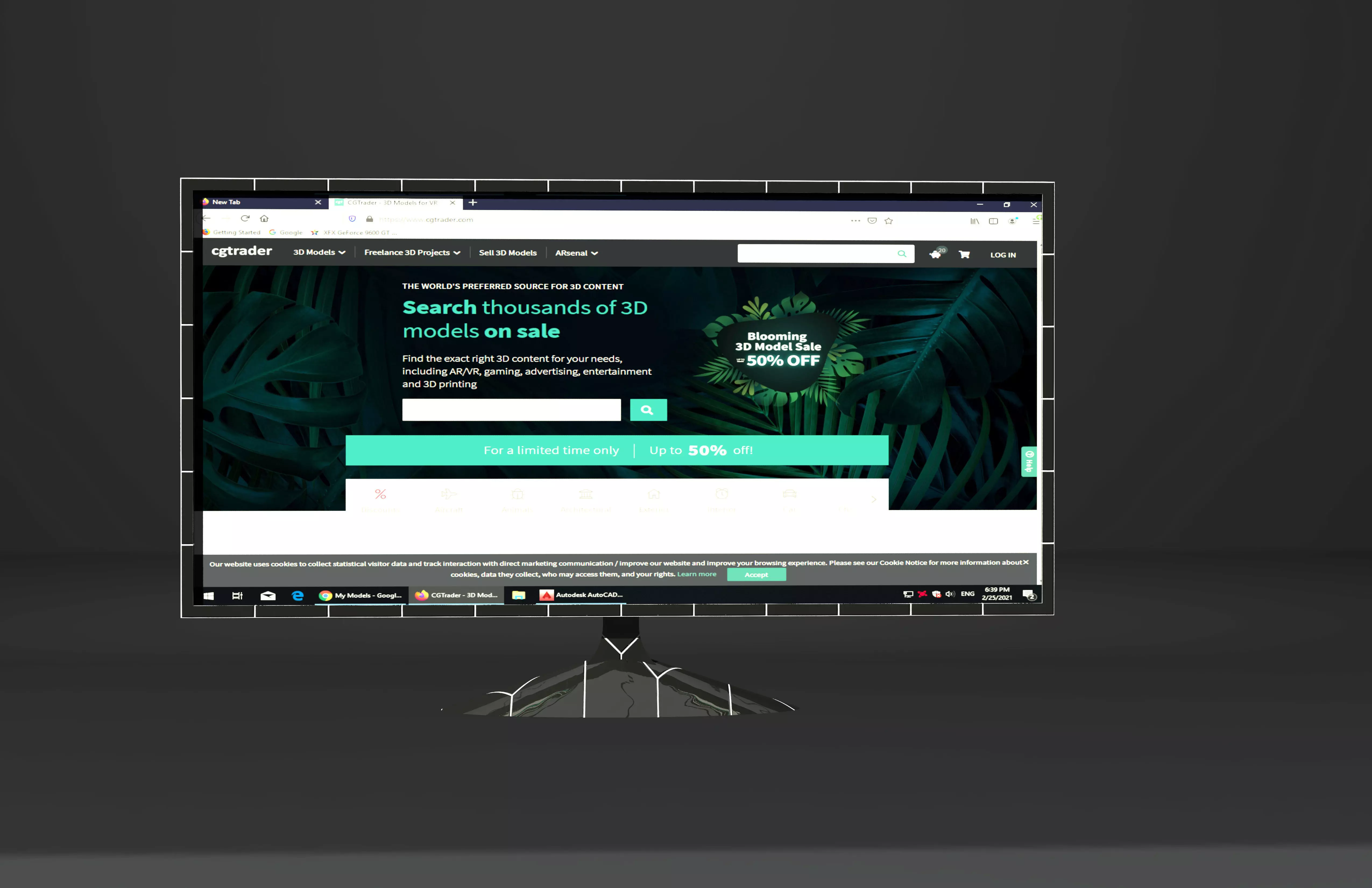 TVLCD monitor Free 3D model