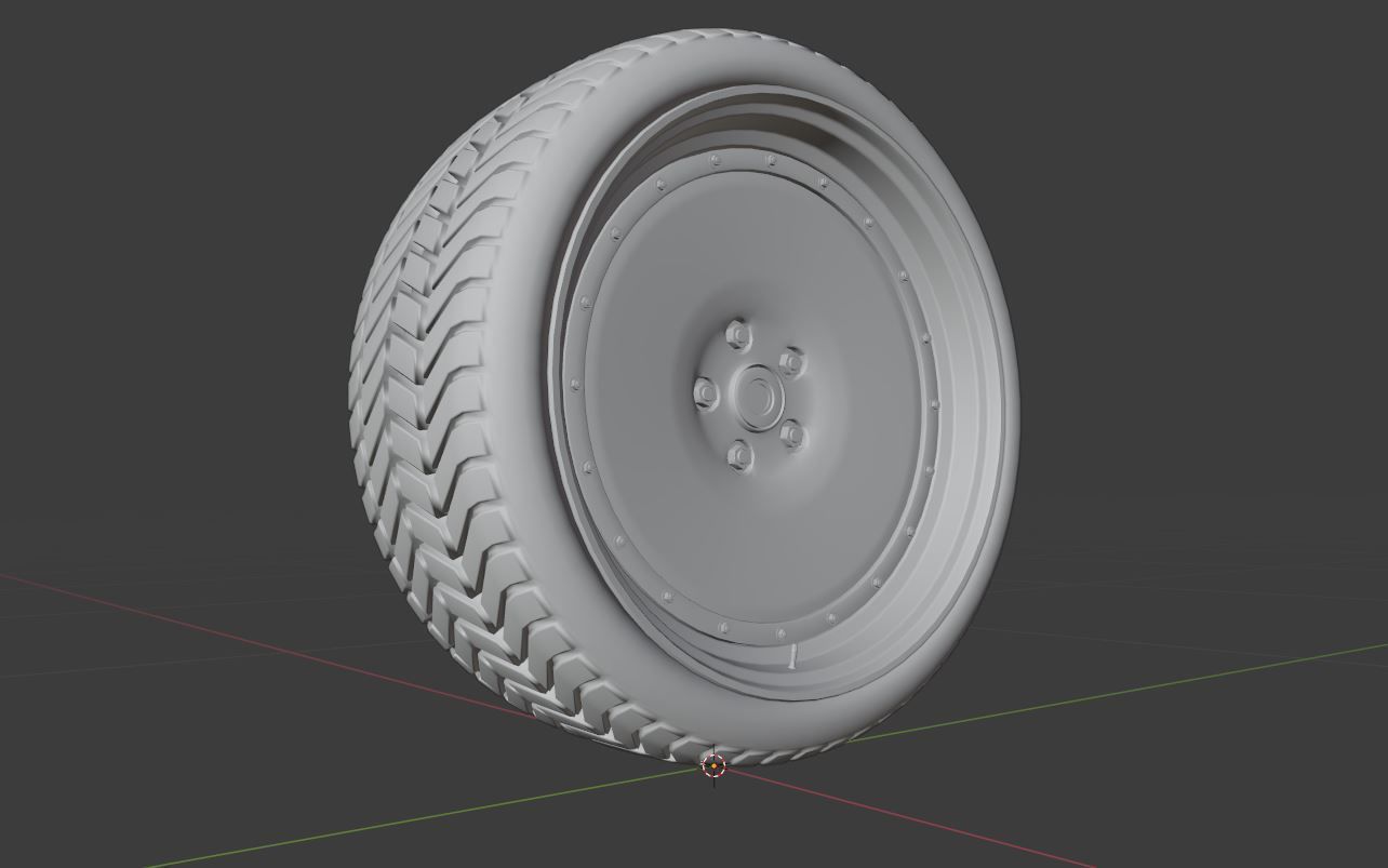 L1 wheel Low-poly 3D model_7