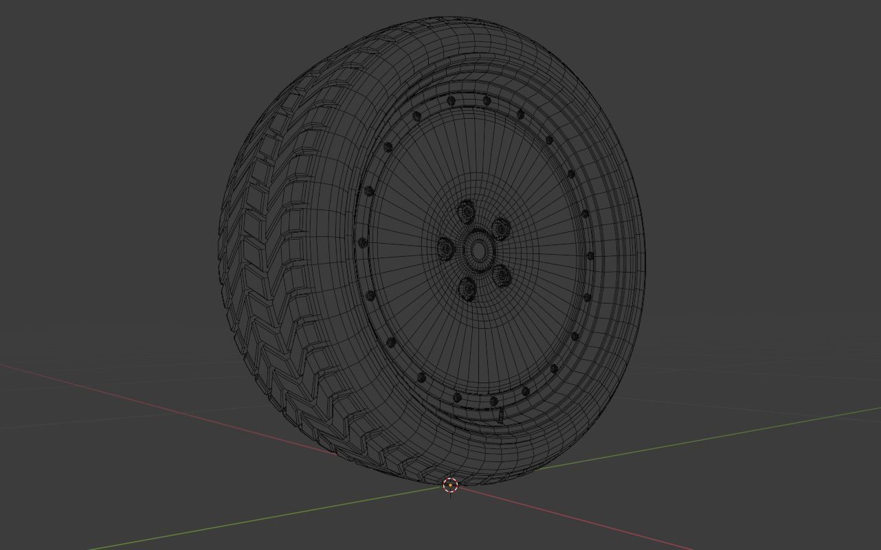 L1 wheel Low-poly 3D model_11