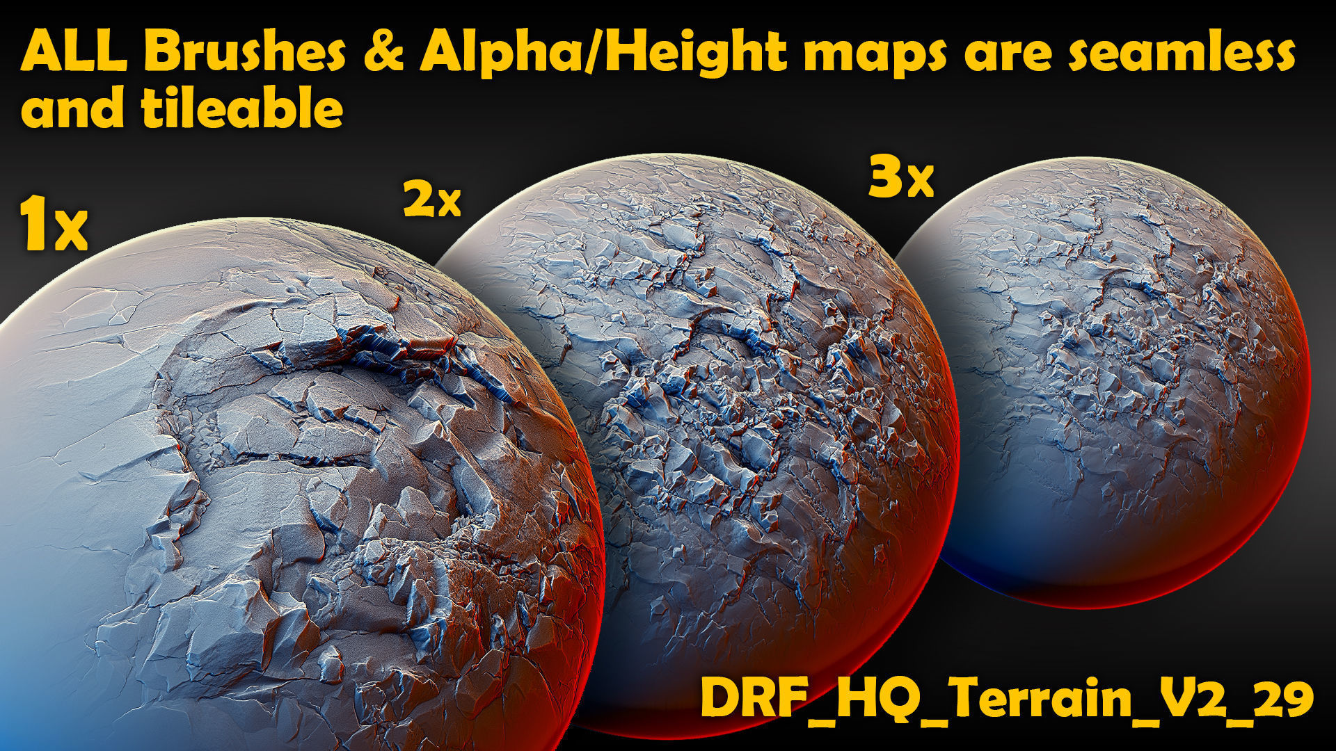 Ultra HQ Terrain Seamless Sculpt Zbrush brushes and Alphas Vol2 3D model_4