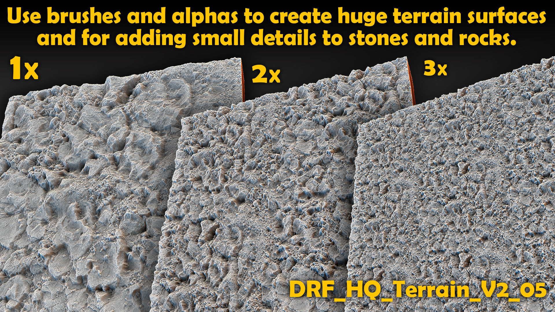 Ultra HQ Terrain Seamless Sculpt Zbrush brushes and Alphas Vol2 3D model_9