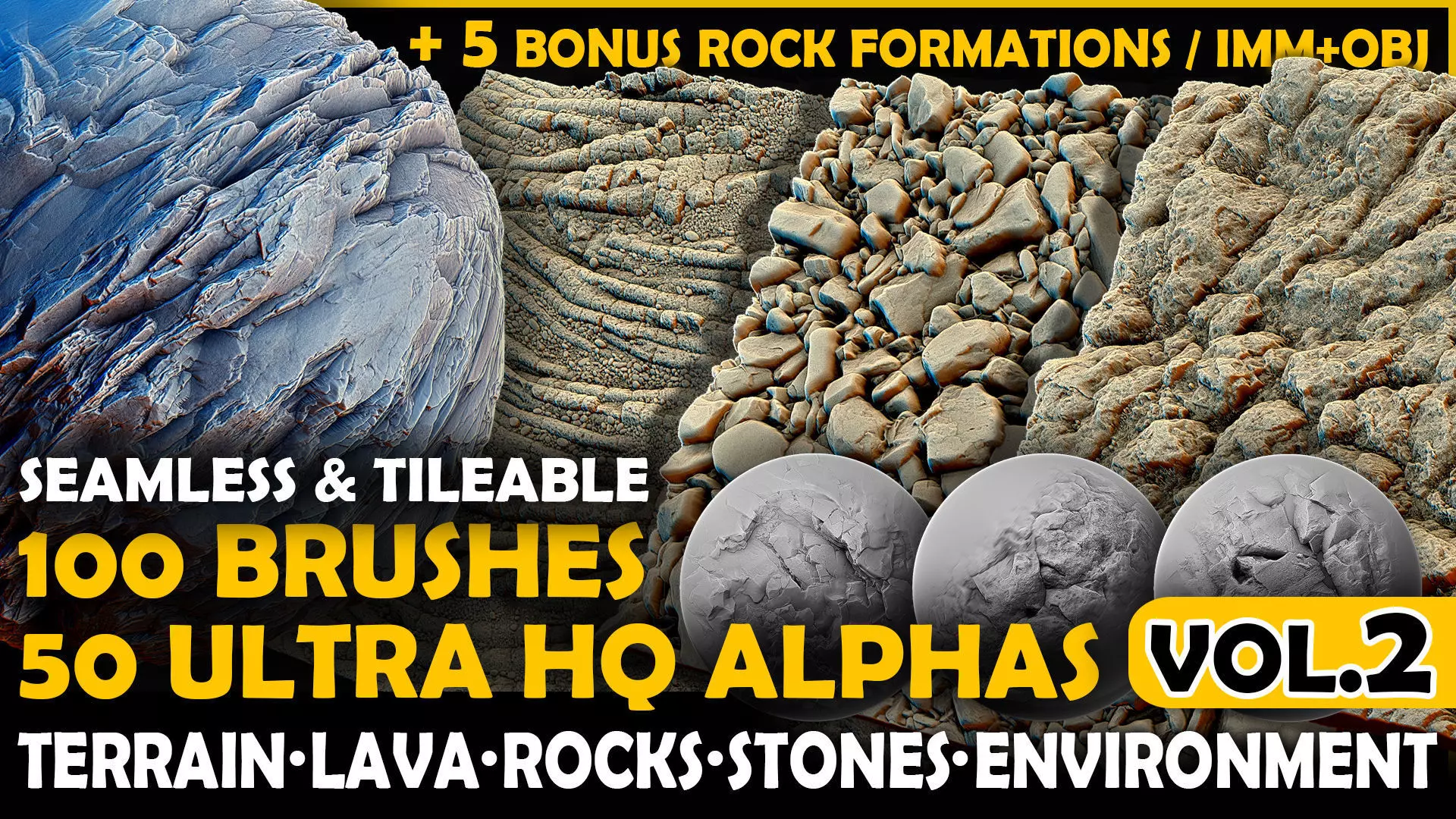 Ultra HQ Terrain Seamless Sculpt Zbrush brushes and Alphas Vol2 3D model_0