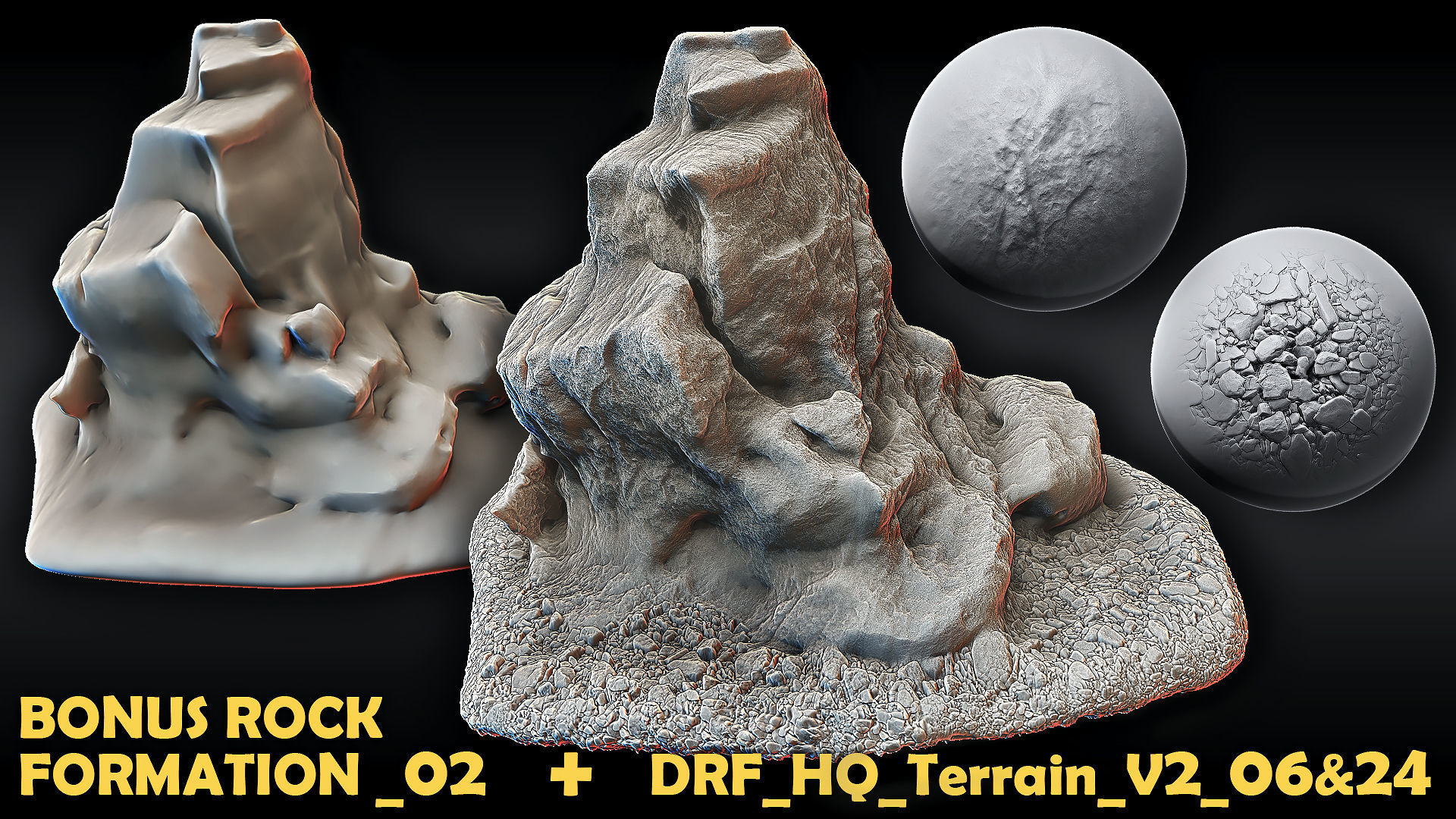 Ultra HQ Terrain Seamless Sculpt Zbrush brushes and Alphas Vol2 3D model_18