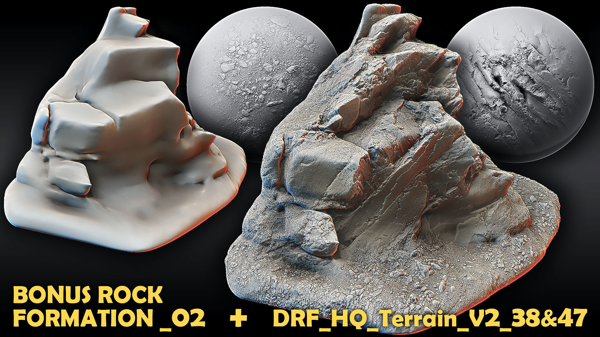 Ultra HQ Terrain Seamless Sculpt Zbrush brushes and Alphas Vol2 3D model_22
