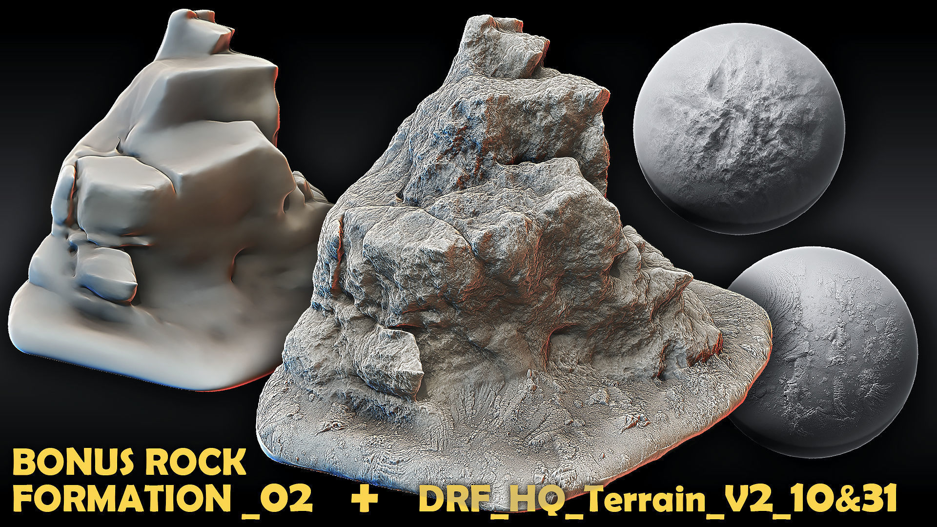 Ultra HQ Terrain Seamless Sculpt Zbrush brushes and Alphas Vol2 3D model_7