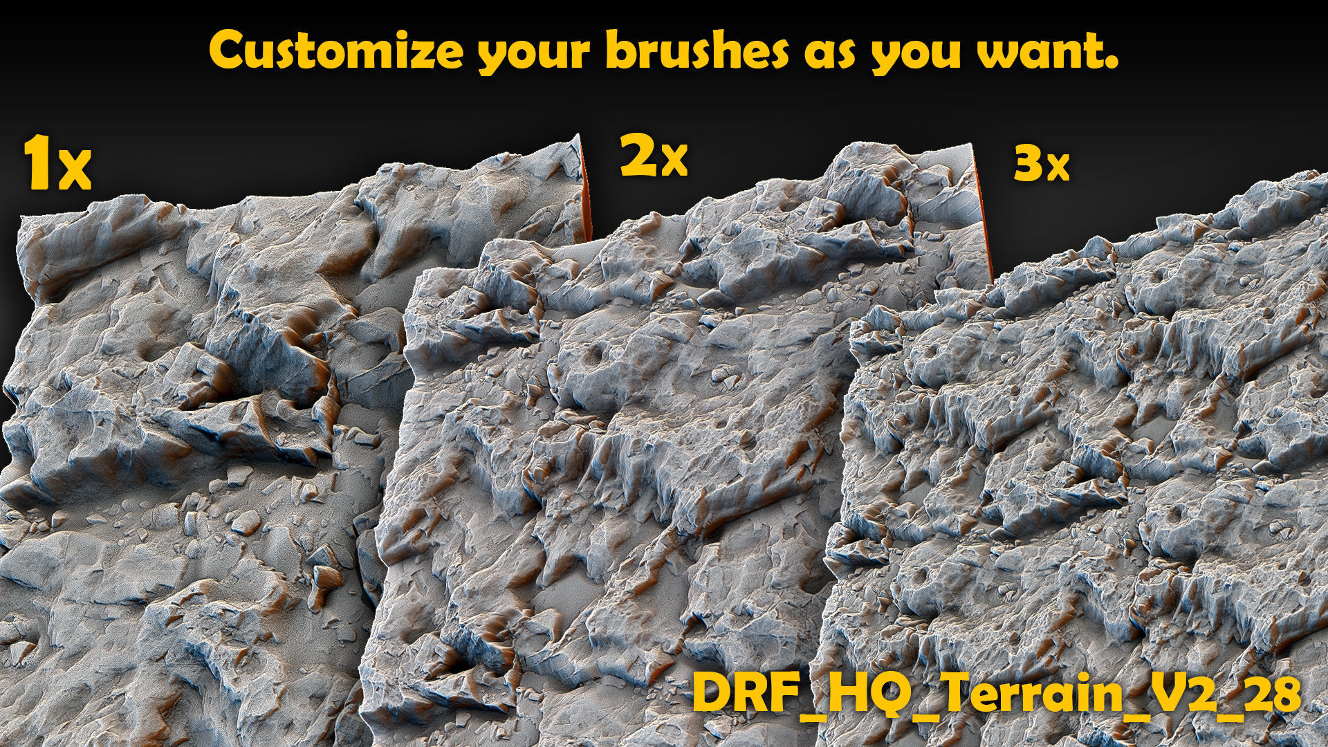 Ultra HQ Terrain Seamless Sculpt Zbrush brushes and Alphas Vol2 3D model_12