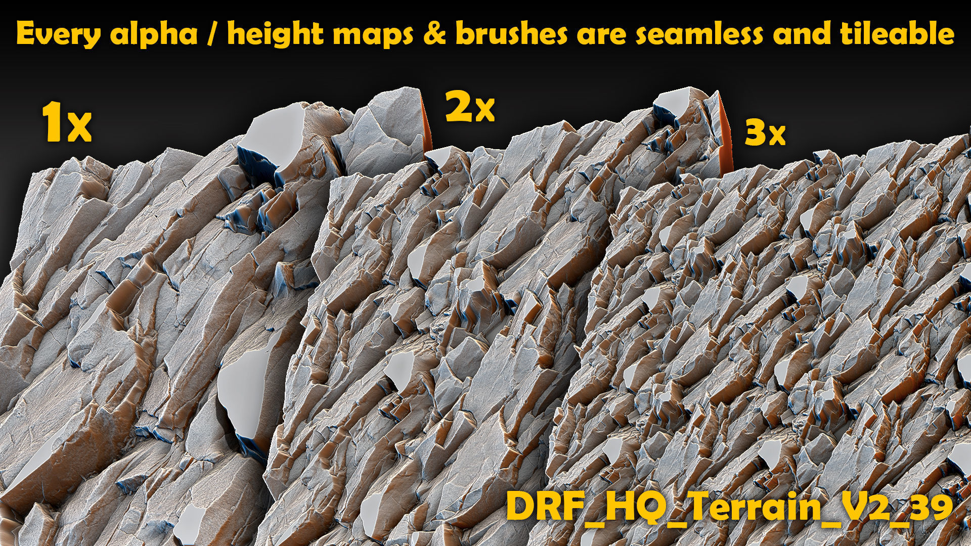 Ultra HQ Terrain Seamless Sculpt Zbrush brushes and Alphas Vol2 3D model_16