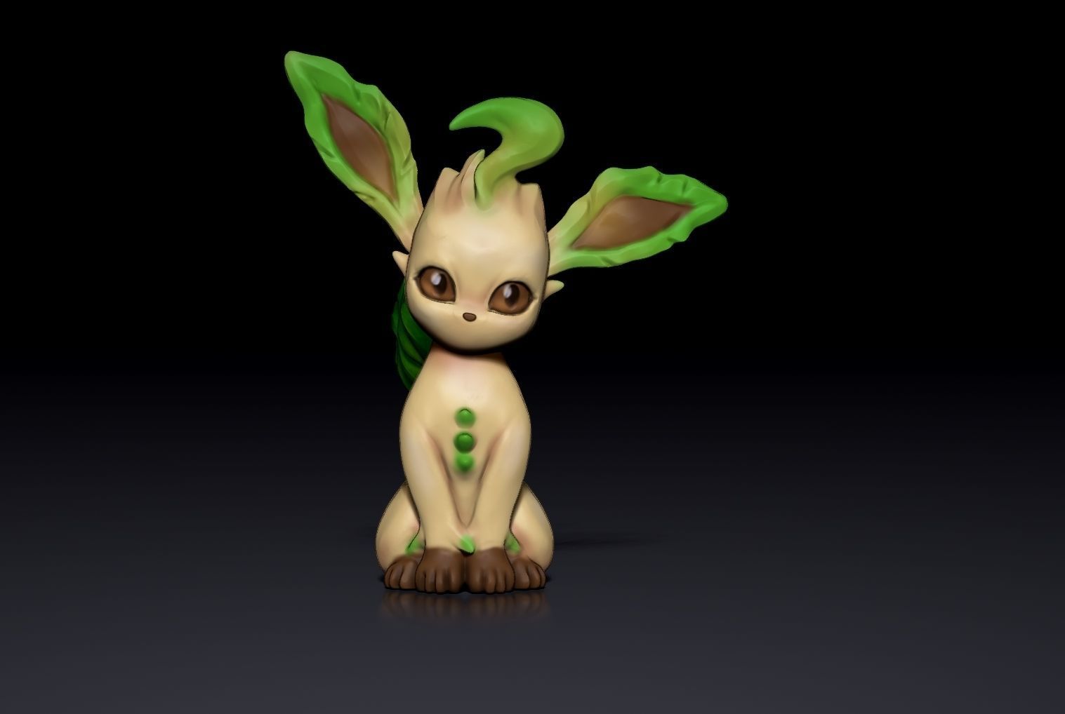 Leafeon -Pokemon -3D Printable Figure - Toy 3D print model 3D print model_1
