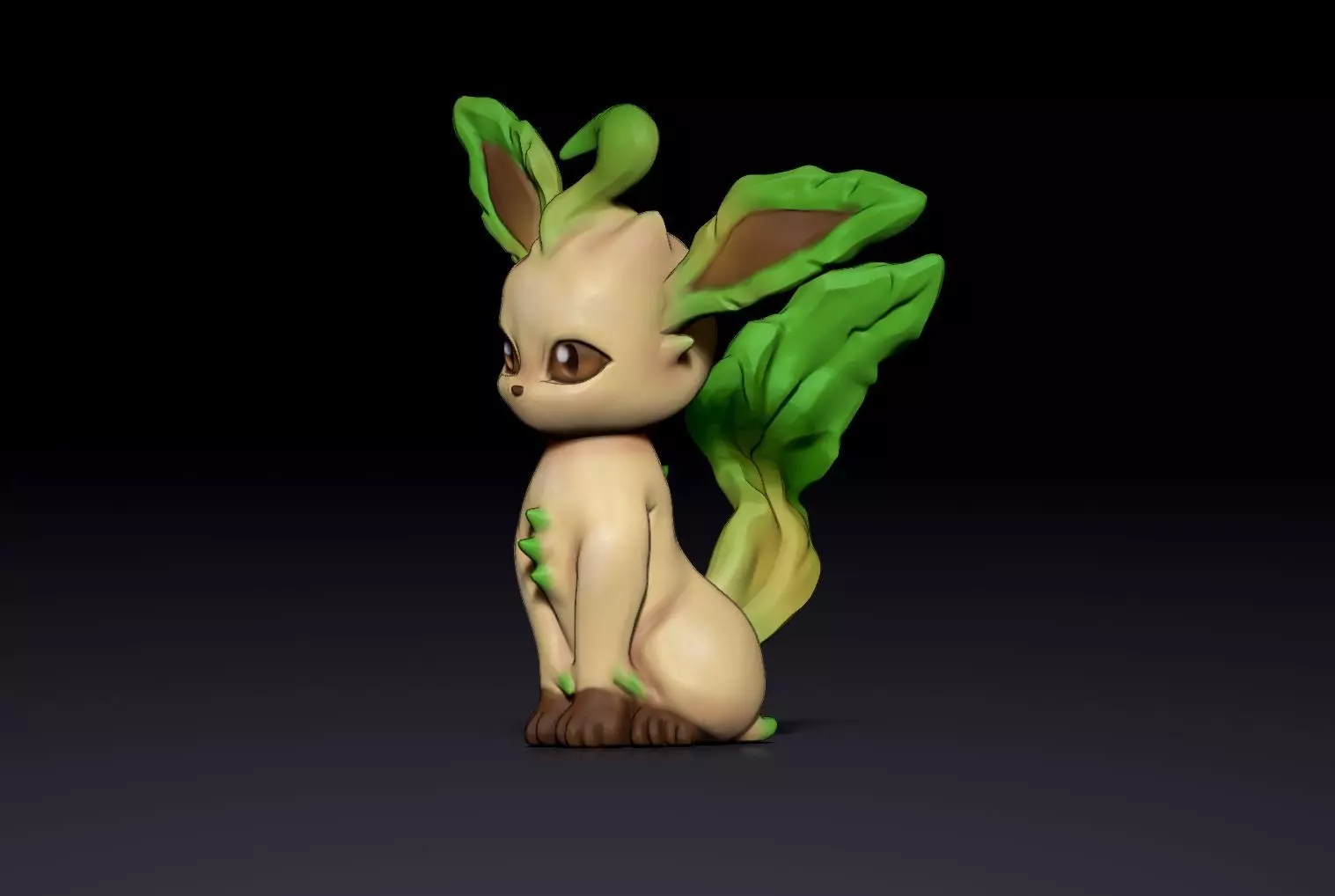 Leafeon -Pokemon -3D Printable Figure - Toy 3D print model 3D print model_0