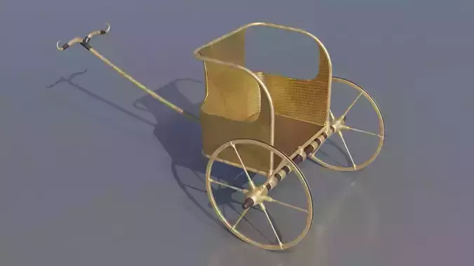 Egyptian Chariot Military Tutankhamen Treasure Low Res Low-poly 3D model