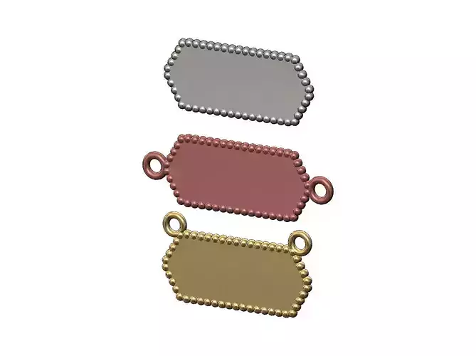 Hexagonal Engravble twisted wire tag pendant and charm