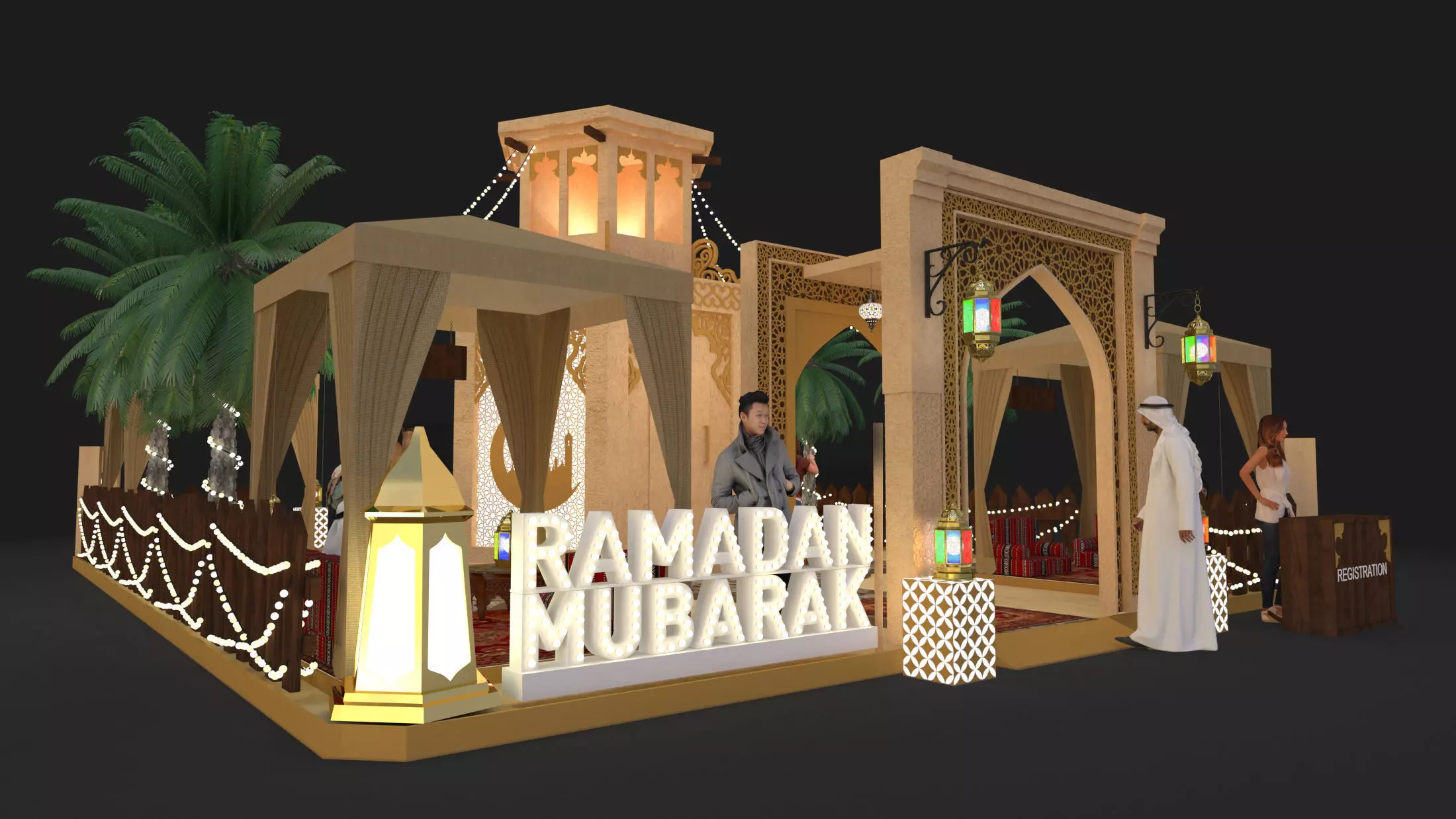 Ramadan Mall Decoration 3D model_0