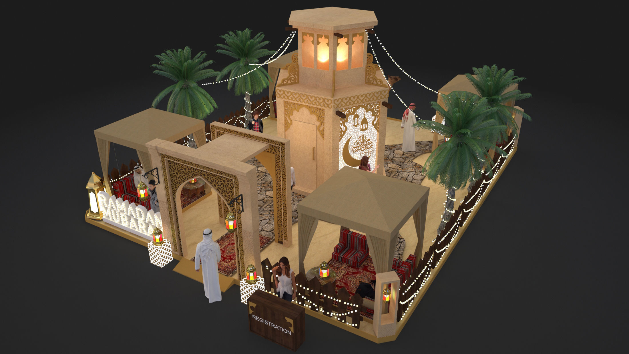 Ramadan Mall Decoration 3D model_1