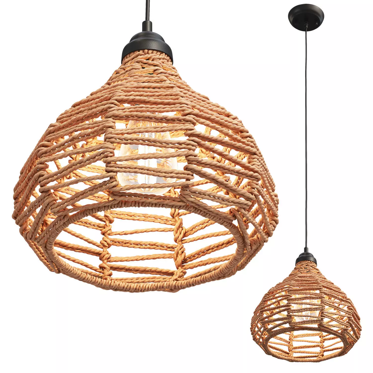 Joybird Nezz Natural Ceiling Lamp 3D model_0