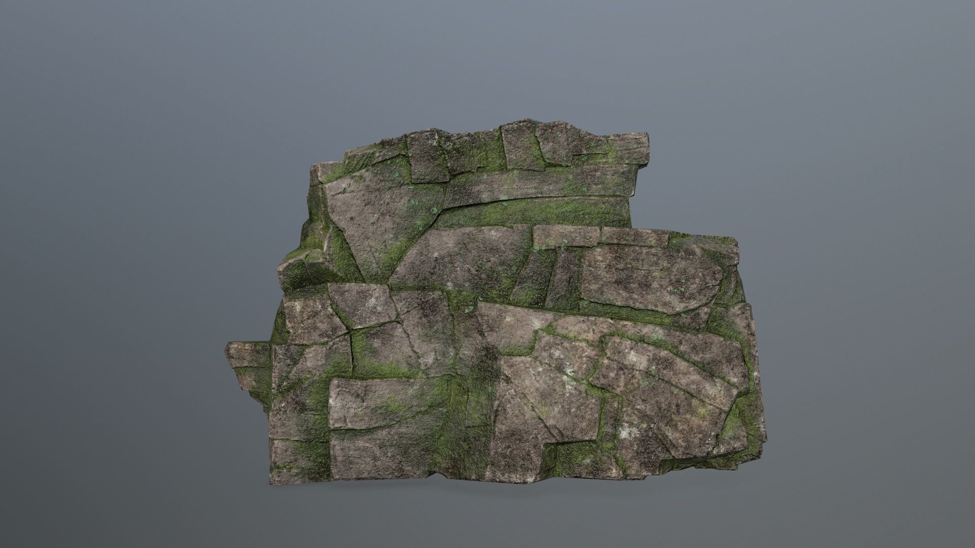 Rock Set mossy Low-poly 3D model_26