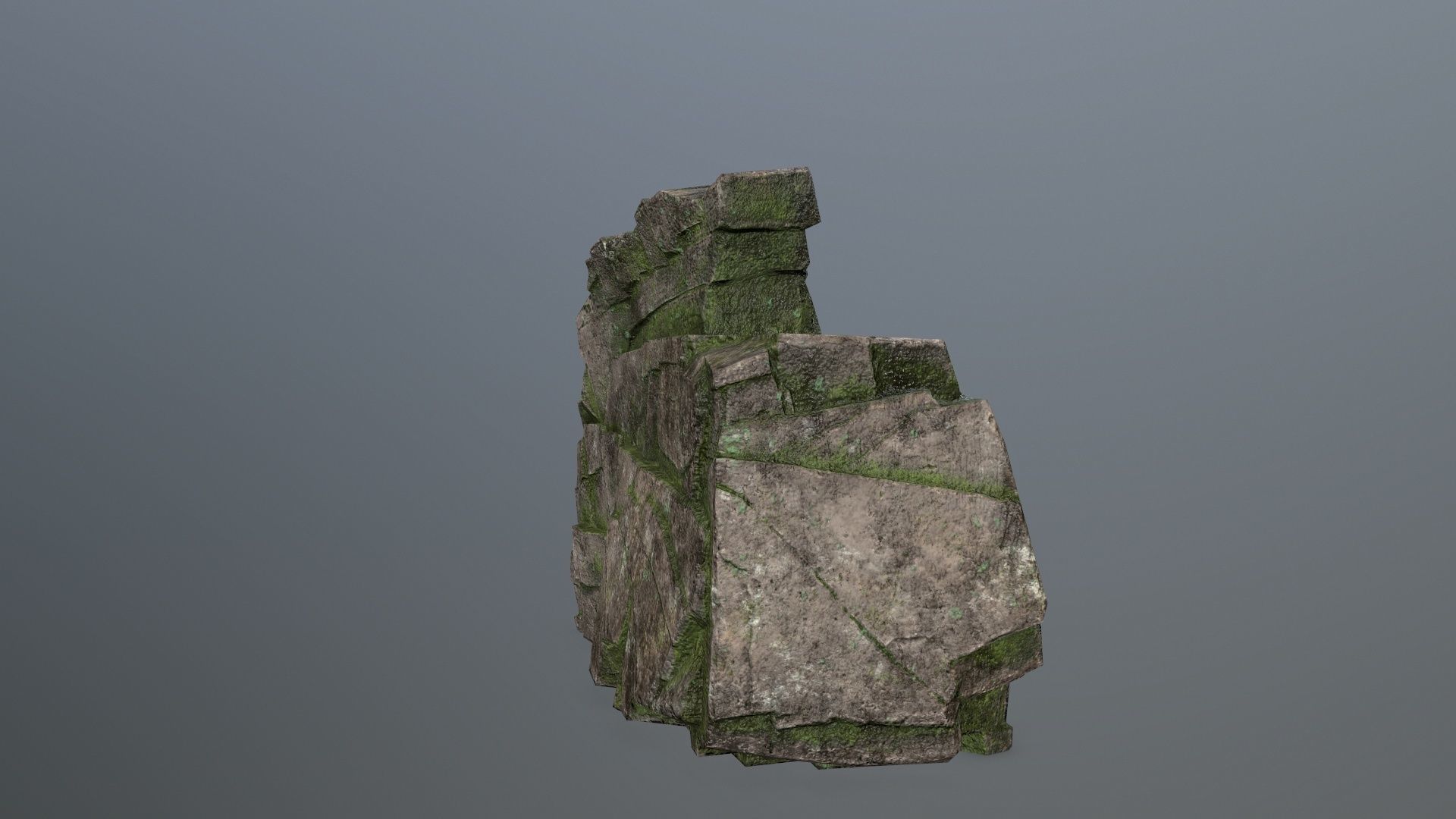 Rock Set mossy Low-poly 3D model_27