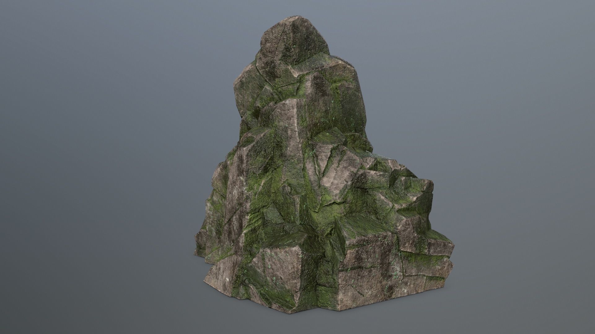 Rock Set mossy Low-poly 3D model_20