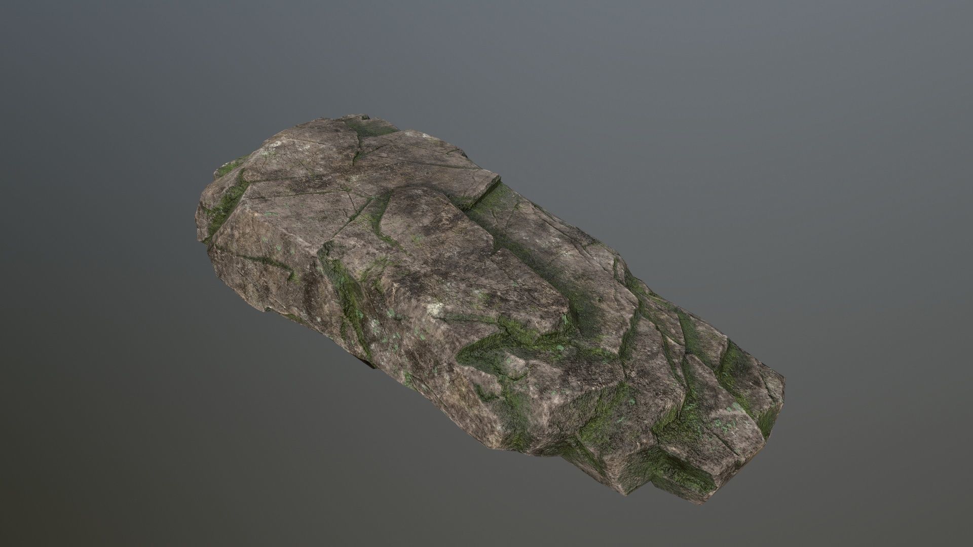 Rock Set mossy Low-poly 3D model_29