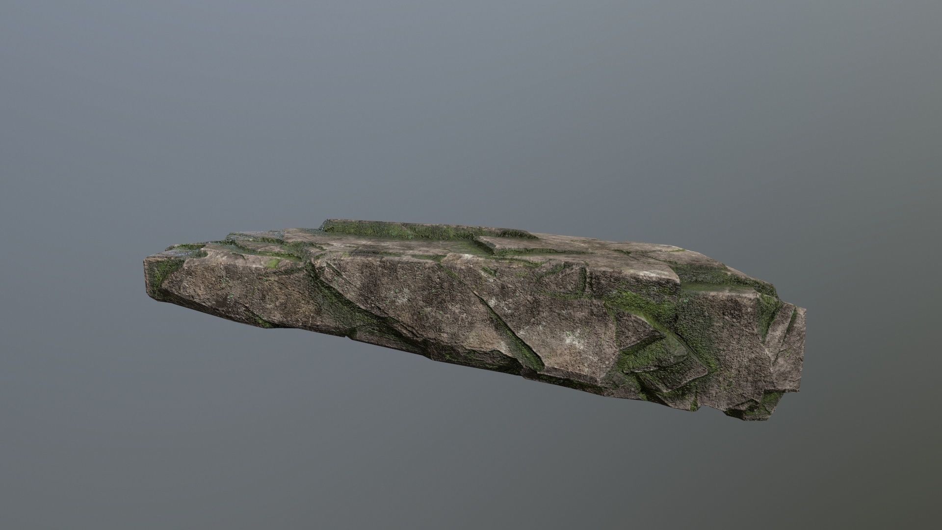 Rock Set mossy Low-poly 3D model_33