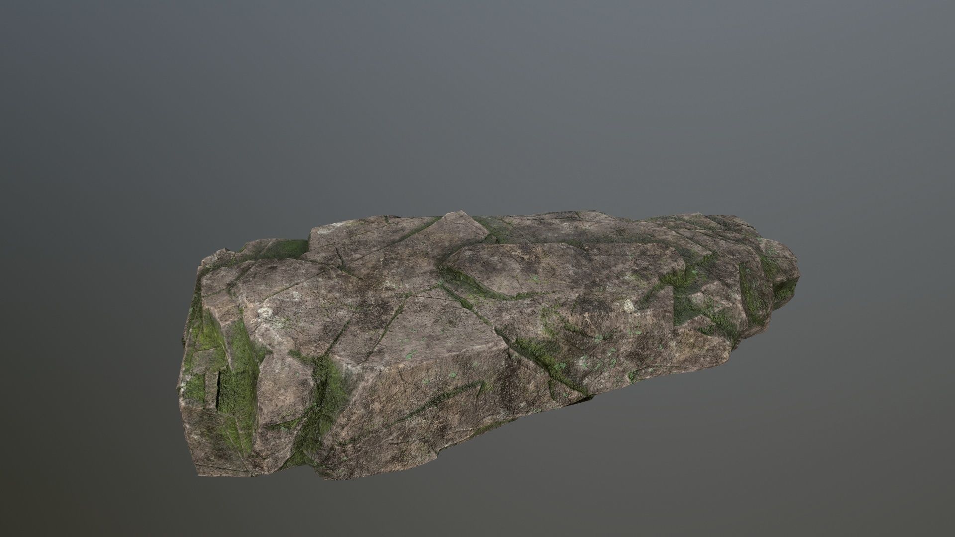 Rock Set mossy Low-poly 3D model_28