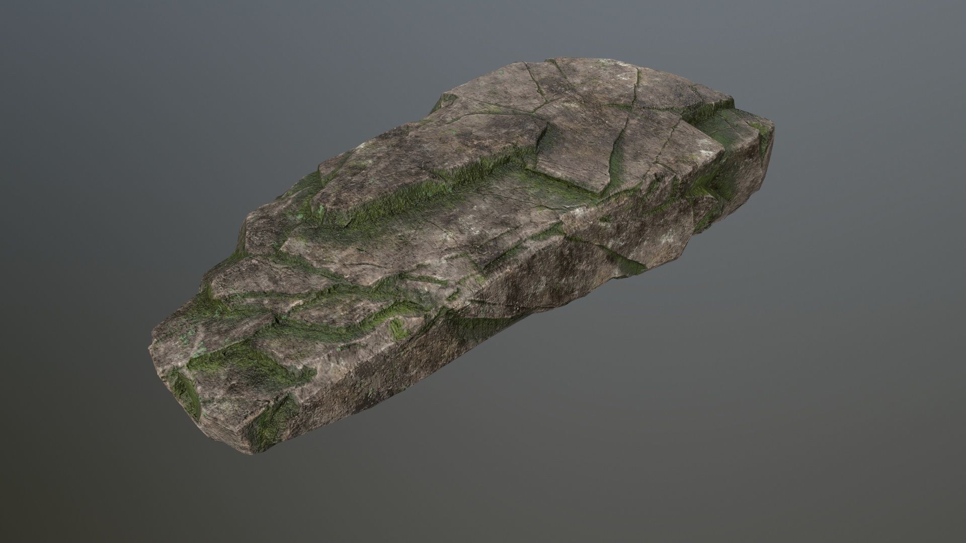 Rock Set mossy Low-poly 3D model_31