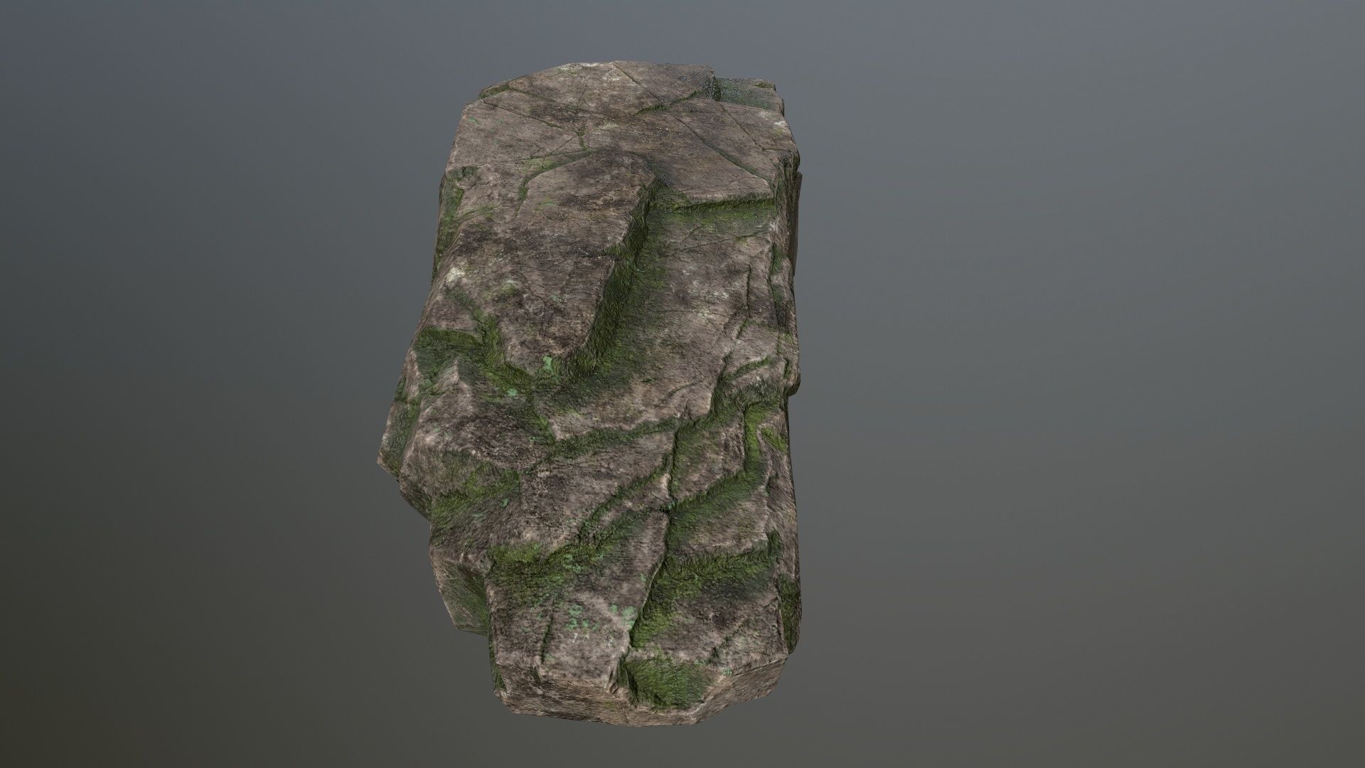 Rock Set mossy Low-poly 3D model_30