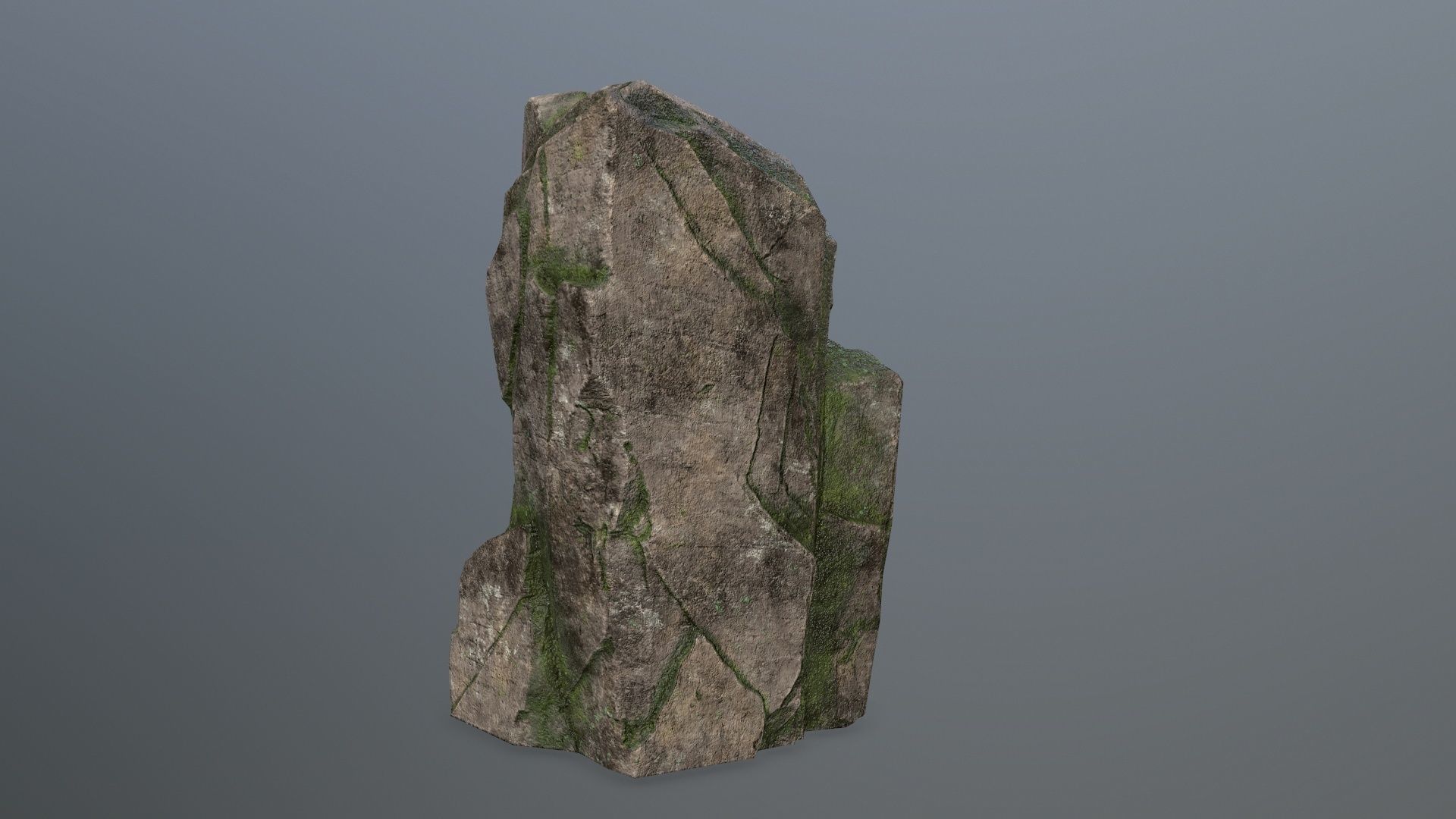 Rock Set mossy Low-poly 3D model_15